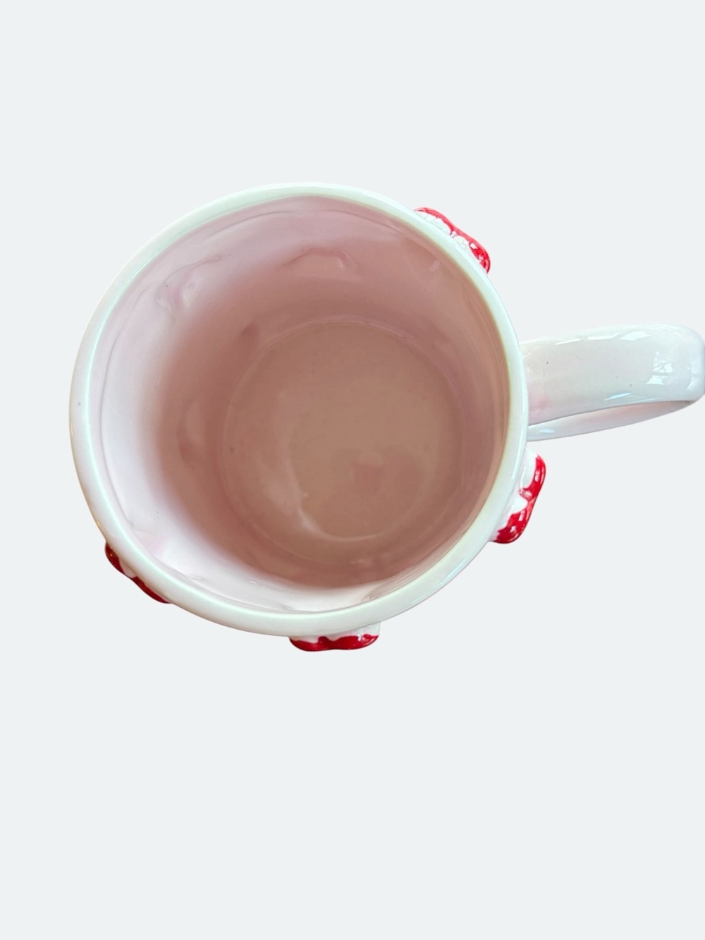 Mud Pie Pink Ceramic Mug with Red Heart Accents - Picture 2 of 3